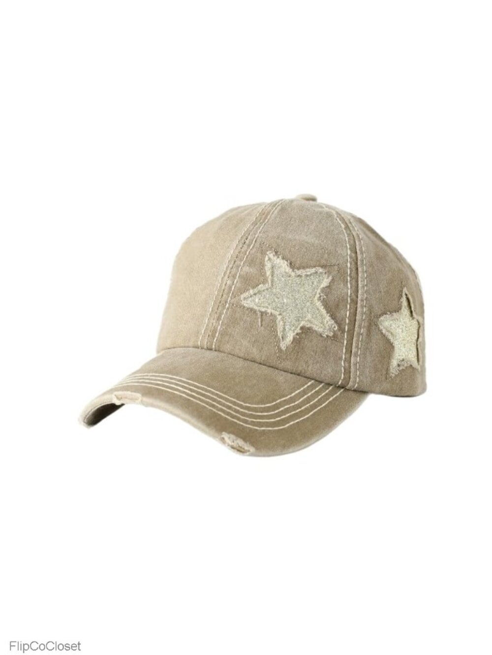 Washed Cotton Baseball Cap with Stars Retro Adjustable Unisex Hat